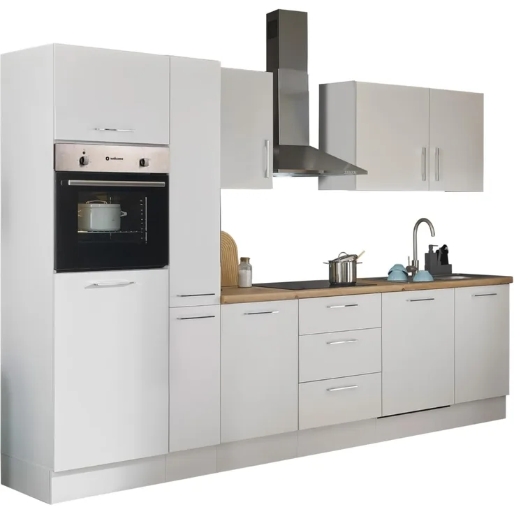 BASIC by Balculina Küchenzeile Turin, Breite 310 cm, wahlweise mit E-Geräten