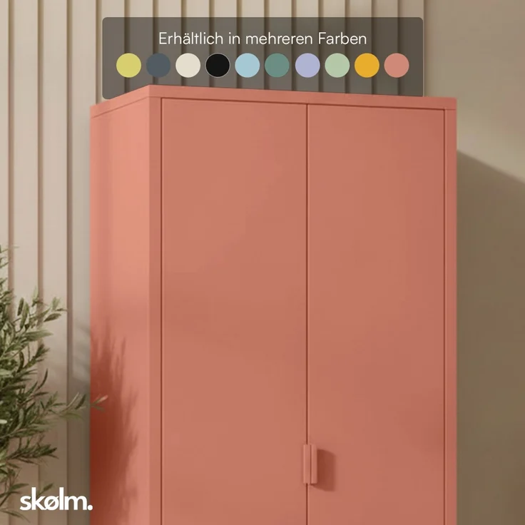 skølm 'Ituri' Kleiderschrank, Metall, 170x45x80 cm, terrakotta, Garderobe mit 4 Fächern und 2 Kleiderstangen – Bild 8