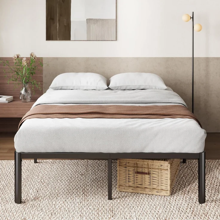 Zinus Van Bett 180x200 cm – Höhe Bettgestell 41 cm mit Stauraum unter dem Bett – Bettgestell Plattform aus Metall – Schwarz – Bild 1