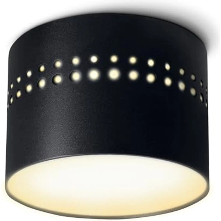 linovum LED Aufbaustrahler SUNEVA LED Aufbauspot schwarz rund indirektes Licht 230V warmweiß 8W, LED-Leuchtmittel fest verbaut – Bild 2
