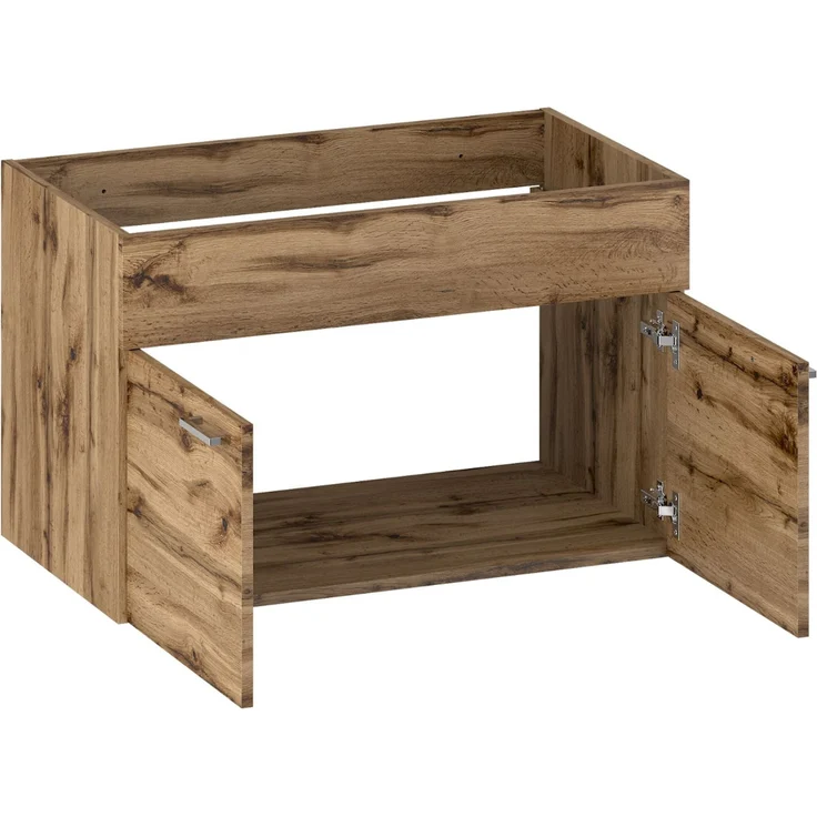 Badplaats Waschbeckenunterschrank Colorado 80x46 cm Eiche - Hängender Badezimmerschrank mit 2 Schubladen – Bild 4
