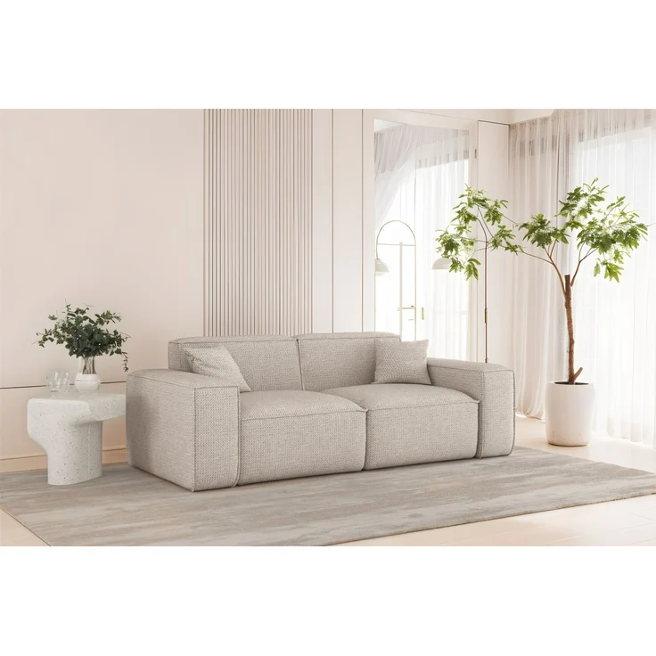 Sofa Designersofa CELES PREMIUM 2-Sitzer in Stoff Artico Creme – Bild 1