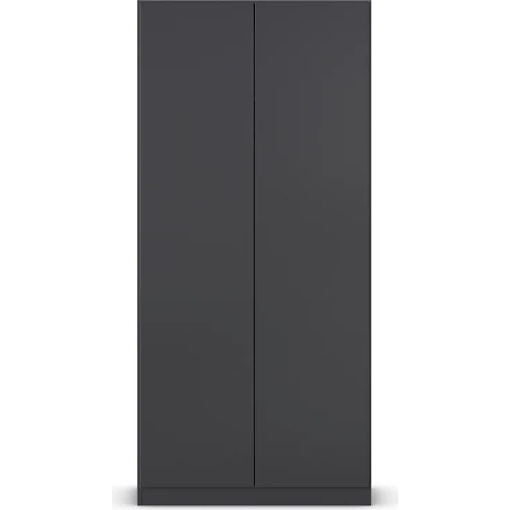 rauch Kleiderschrank, Drehtürenschrank COSTA, 2-türig, push-to-open, Grau metallic, 91 x 197 x 54 cm – Bild 1