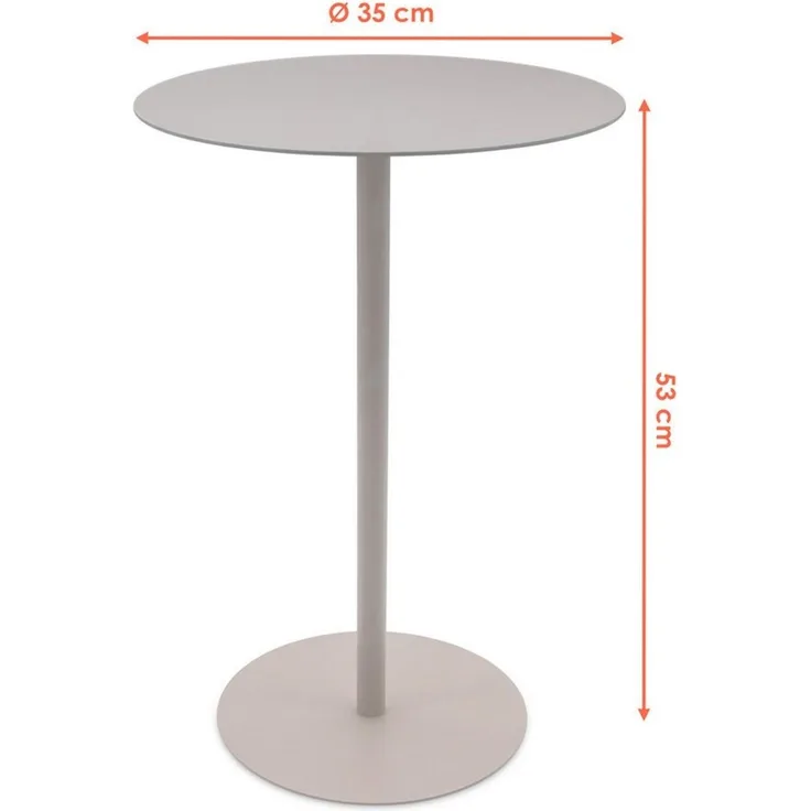 Spetebo Beistelltisch aus Metall - 35 cm (Anzahl, 1-St, Stück), mit stabilem großen Standfuß