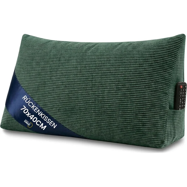 Amazinggirl Rückenkissen Keilkissen Cord Kissen 70x40 cm - Lesekissen für Bett Sofa und Couch – Bild 1