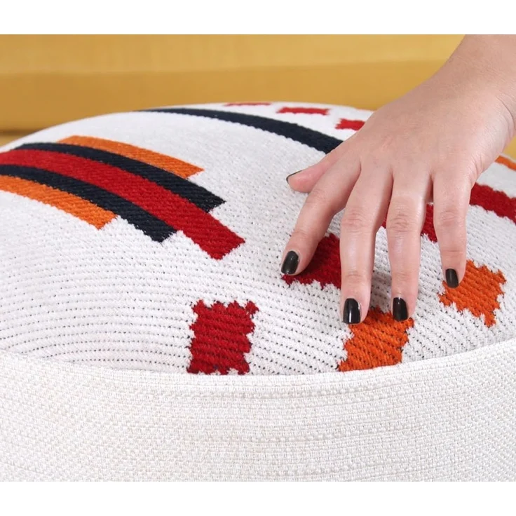 Hanah Home 'Farm - White' Pouffe, Weiß, 46 x 42 x 46 cm – Bild 4