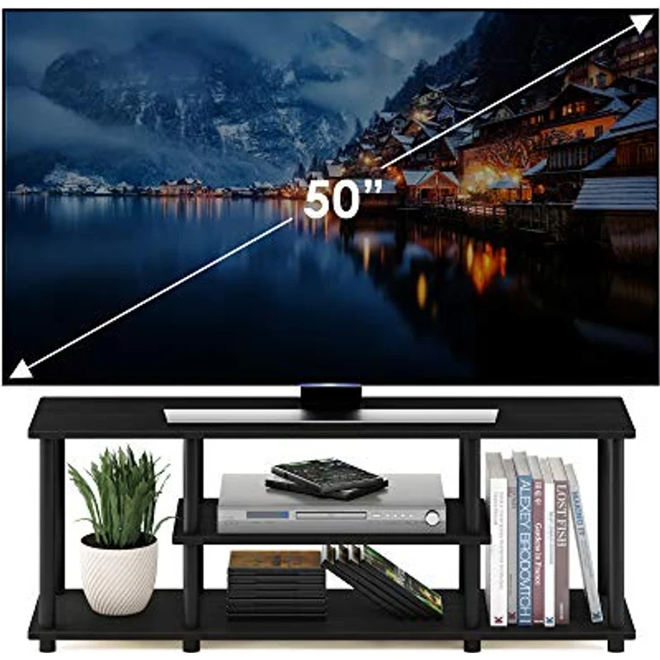 Furinno Entertainment/TV-Regal mit unterschiedlichen Ablageflächen, Walnuss, 29. 72x29. 72x41. 15 cm – Bild 6