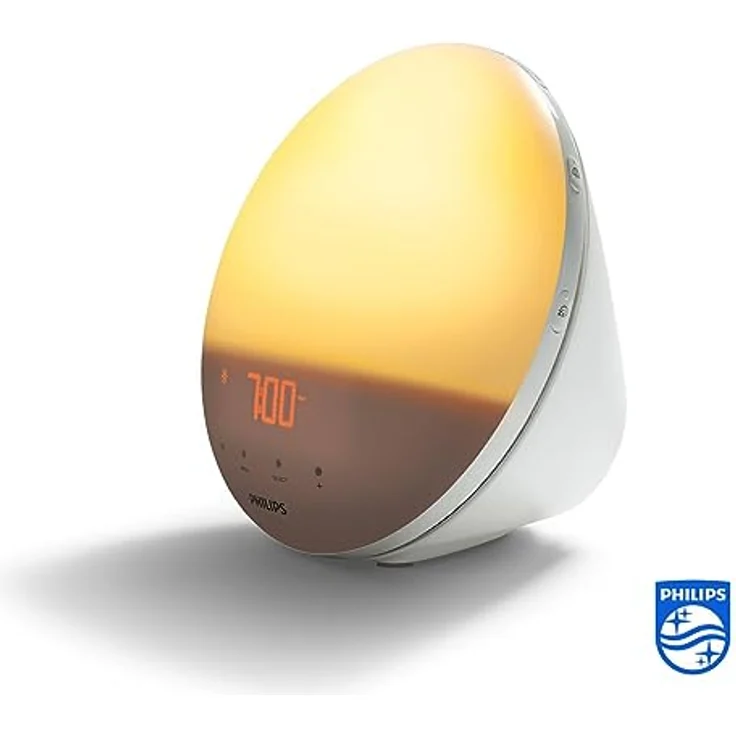 Philips Wake-up Light, farbige Sonnenaufgangssimulation, 20 Lichtstärken, 7 natürliche Klänge, Mitternachtslicht (Modell HF3531/01) – Bild 3