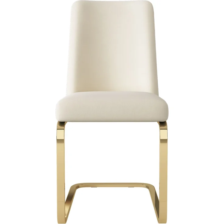 Esszimmerstuhl 2er-Set 88×52×45 cm – Samt in Beige mit diamantförmiger Rückenlehne und Metallbeinen – Bild 9