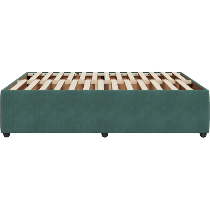 vidaXL Bettgestell ohne Matratze Dunkelgrün 140x200 cm Samt 3285015 – Bild 5