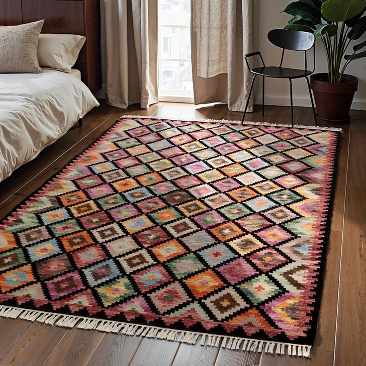 HANSE Home Teppich Kelim Zara, rechteckig, Höhe: 3 mm, Wolle, Baumwolle, Natur, Handgewebt, orientalisch, Boho, traditionell – Bild 5