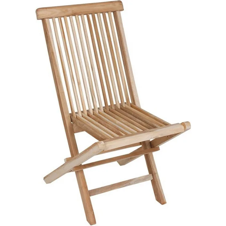 Spetebo Gartenstuhl Teak Klappstuhl natur - 90 x 50 cm (Stück, 1 St), klappbarer Gartenstuhl aus Teakholz