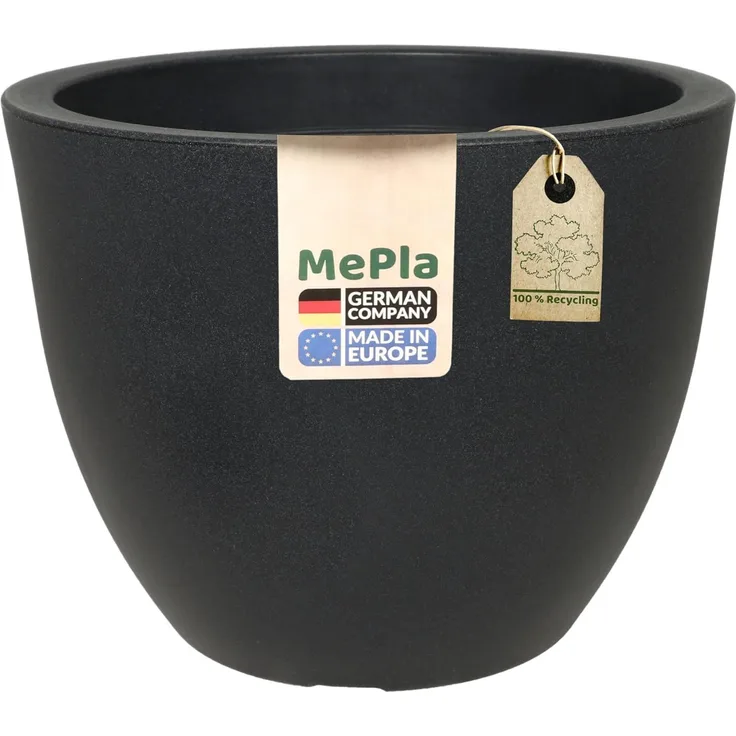 Heimwerkercenter Pflanzkübel MePla Blumentopf Siena ø30 cm, Anthrazit, frostfester Kunstoff