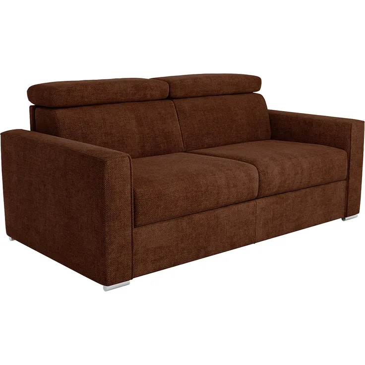 Vente-unique - VIZIR - Schlafsofa - Plastik - Kunststoff (PVC), Metall - Terracotta - 214 x 223 x 110 cm