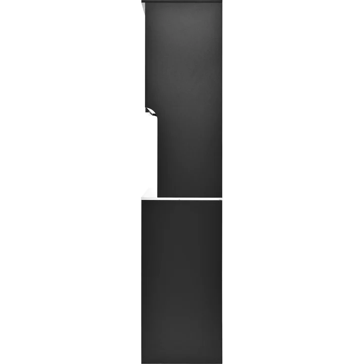 ZUBALIYA Vitrine, mit Schubladen, mit Stauraum, mit LED-Beleuchtung, H 180 × T 40 × B 120 cm, Schwarz / Weiß, MDF – Bild 14