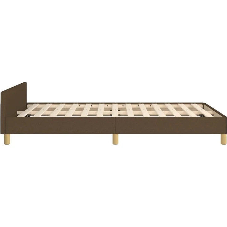 vidaXL Bettgestell ohne Matratze Dunkelbraun 120x190 cm Stoff 379537 – Bild 5