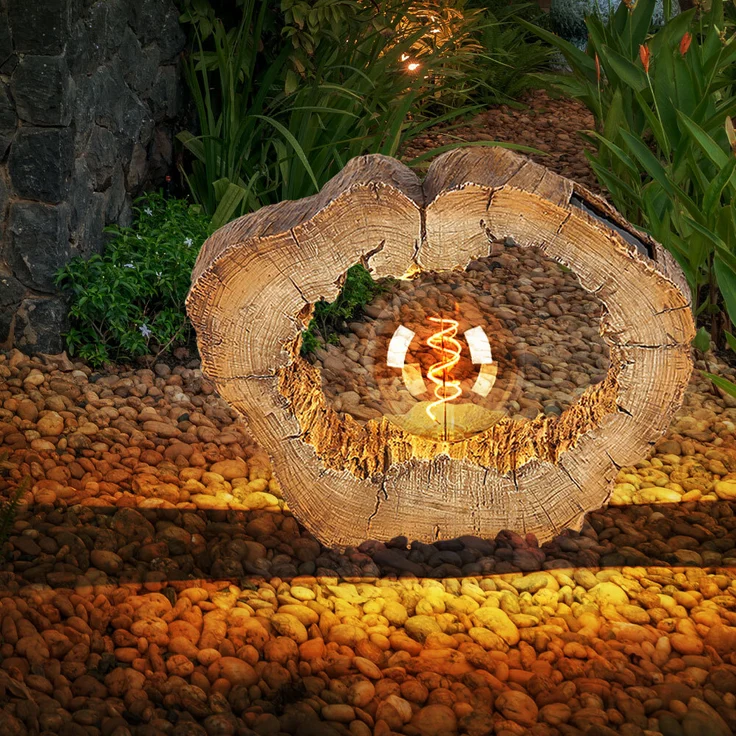 LED Solarleuchte, Baumscheibe, Holzoptik, L 30,5 cm – Bild 4