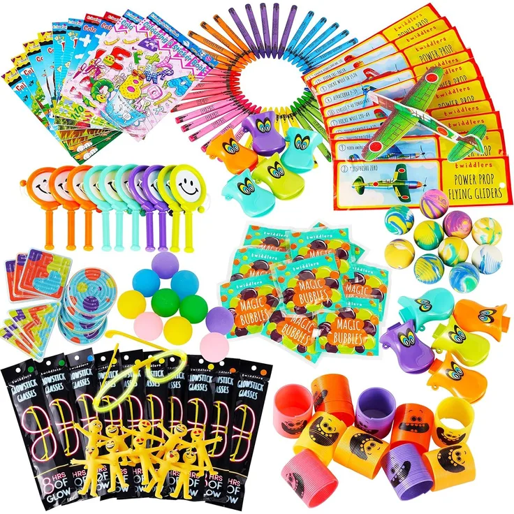THE TWIDDLERS 120 Premium Kindergeburtstag Spielzeugset für Mädchen & Jungen - Mitgebsel, Mitbringsel, Gastgeschenke, Piñata Füllung, Halloween, Adventskalender