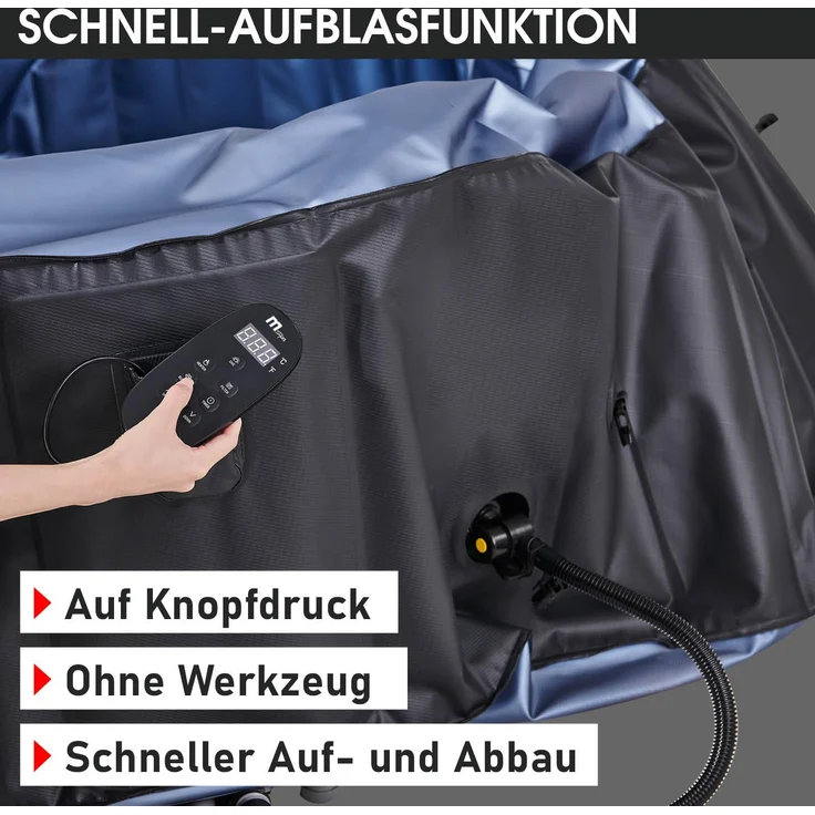 BRAST Whirlpool aufblasbar MSpa 6 Personen In- Outdoor Pool Ø204x70cm 138 Massagedüsen inkl. Aufblasfunktion Abdeckung Timer Heizung – Bild 9