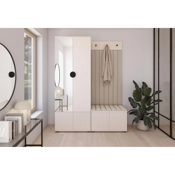 Compleo Garderoben-Set mit Sitbank, 2 Türen, Elegant design, Kaschmir – Bild 5