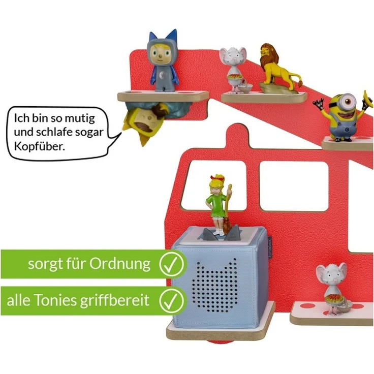 Holzura Kinderregal Tonieregal für Toniebox, Kinderregal Feuerwehr Regal für Tonie Figuren – Bild 3