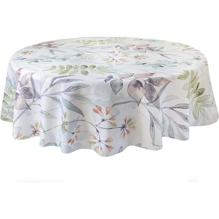 Benson Mills Auslaufsichere Tischdecke Tischtuch Abwaschbar für den Innen- und Außenbereich, für runde Tische, Picknick-/Terrassentischdecken (177,8 cm, rund, Botanica)