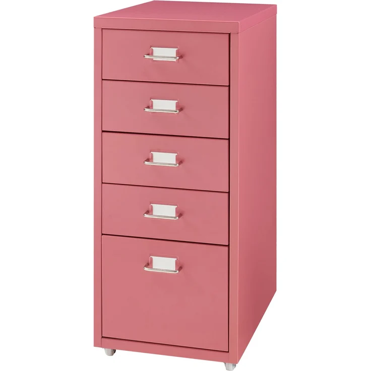 Rollcontainer Kökar mit 5 Schubladen 69x28x41 cm Wassermelonenrot [en. casa] – Bild 2