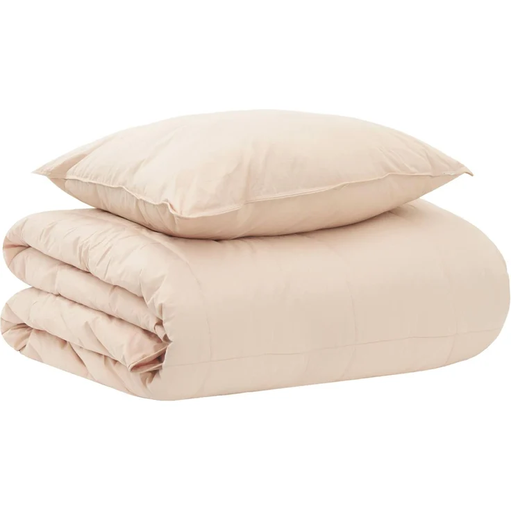 vidaXL Bettwäsche-Set Beige 140x200 cm Baumwolle, Kapok, Polyester 3431431 – Bild 1