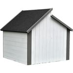 Feel2Home Mähroboter Garage, Holz, 82,5 x 85 x 85 cm, Grau / Weiß