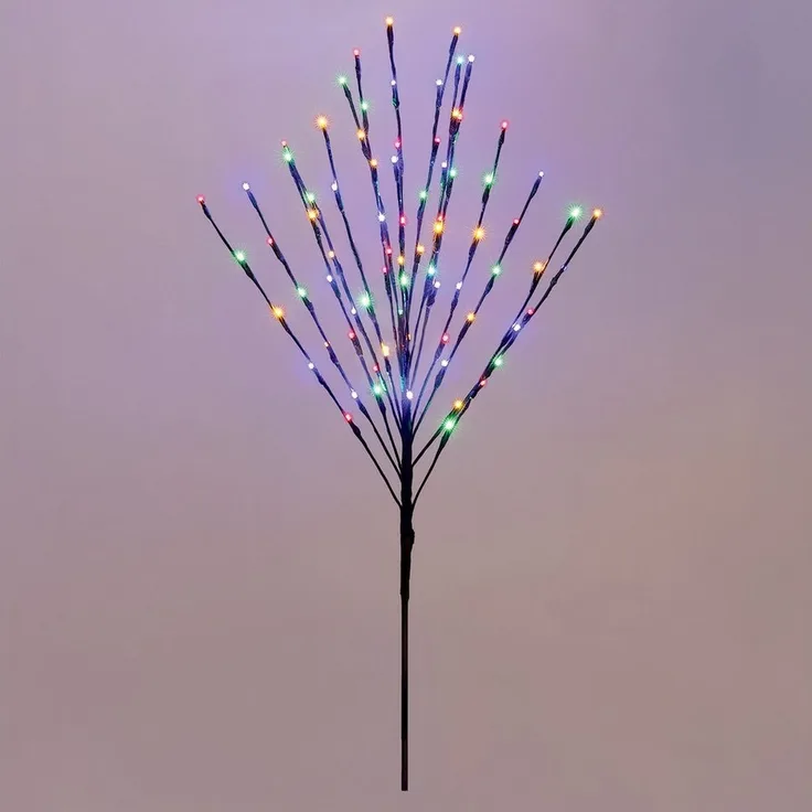 Spetebo LED-Lichterkette Lichterbaum 110 cm multicolor, 80-flammig, für Außen mit Dual Timer