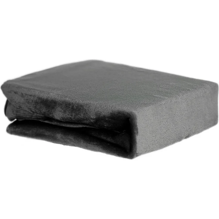Plüsch Spannbettlaken 140-160 x 200 cm + 30 cm mit Rundumgummizug - Cashmere Touch 180 gsm Anthrazit – Bild 1