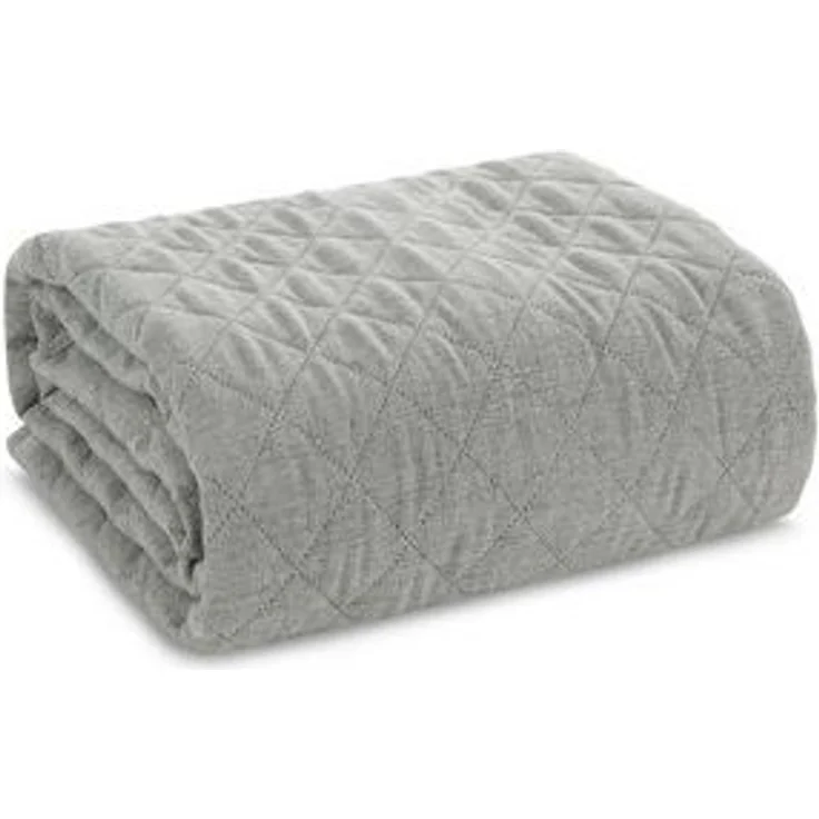 Eurofirany Tagesdecke LEINOPTIK, Karomuster Steppung Doppelbett Überwurf Einfarbig Grau Beige – Bild 6
