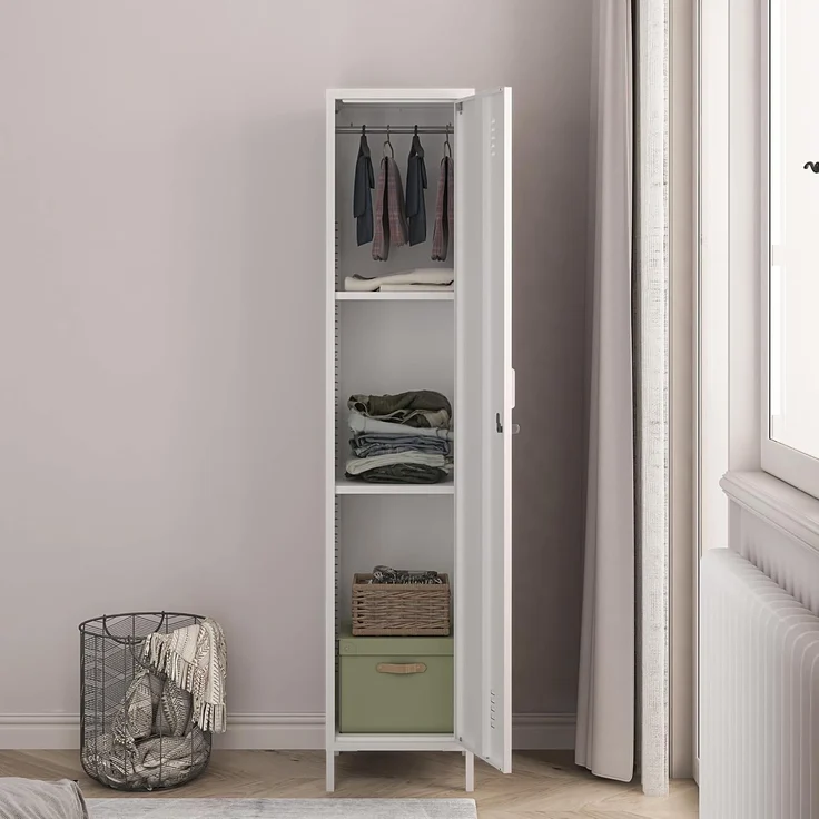 Kleiderschrank Seinäjoki 180x38x38 cm Weiß [en. casa] – Bild 5