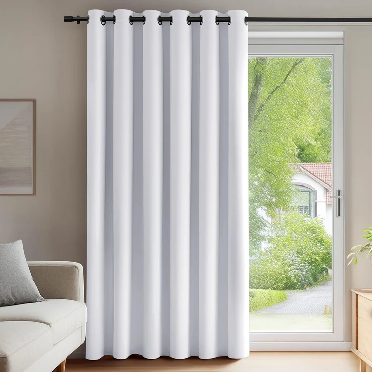 Deconovo Blickdichte Dicke Gardinen mit Ösen für Schlafzimmer Silber Grau | 1 Stück, H270 x B200 cm, Thermogardinen Kälteschutz, Hitzeschutz, Verdunkelnd, Sichtschutz, Ösenschal, Blackout Curtain