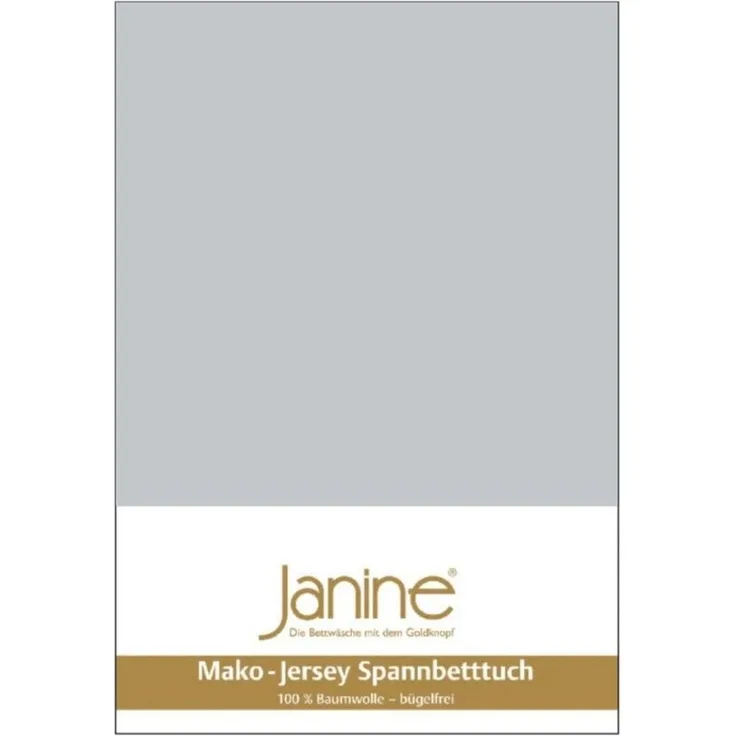 Janine Mako Jersey Spannbetttuch Bettlaken 180 - 200 x 200 cm OVP 5007 18 silber