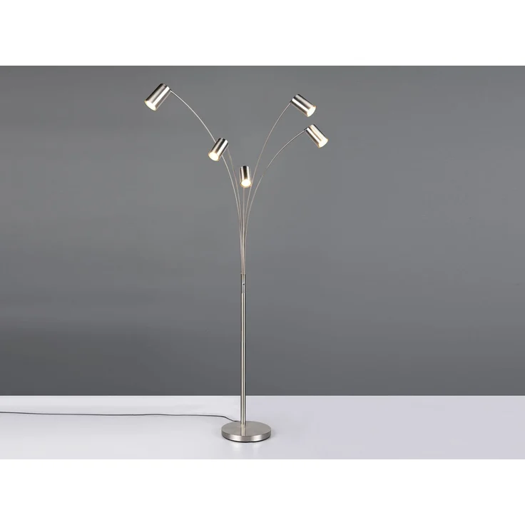 Trio Leuchten Bogenleuchte Marley 412400507, Metall Nickel matt, exkl. 5x GU10 – Bild 7