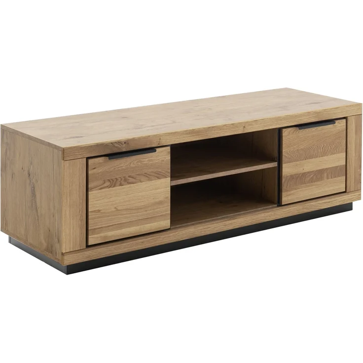 Lowboard >GRENO< in natur geölt, Wildeiche teilmassiv - 163x52x54cm (BxHxT) – Bild 1