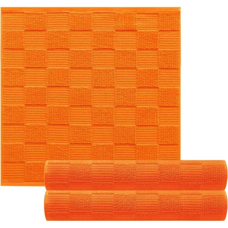 Lashuma Geschirrtuch Lissabon, (Set, 3-tlg), Weiche Trockentücher 50x50 cm orange – Bild 5
