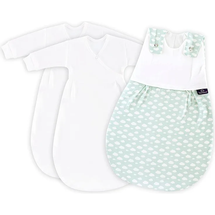 Träumeland Babyschlafsack LIEBMICH 3tlg. Set Wolke mint, Größe 68/74