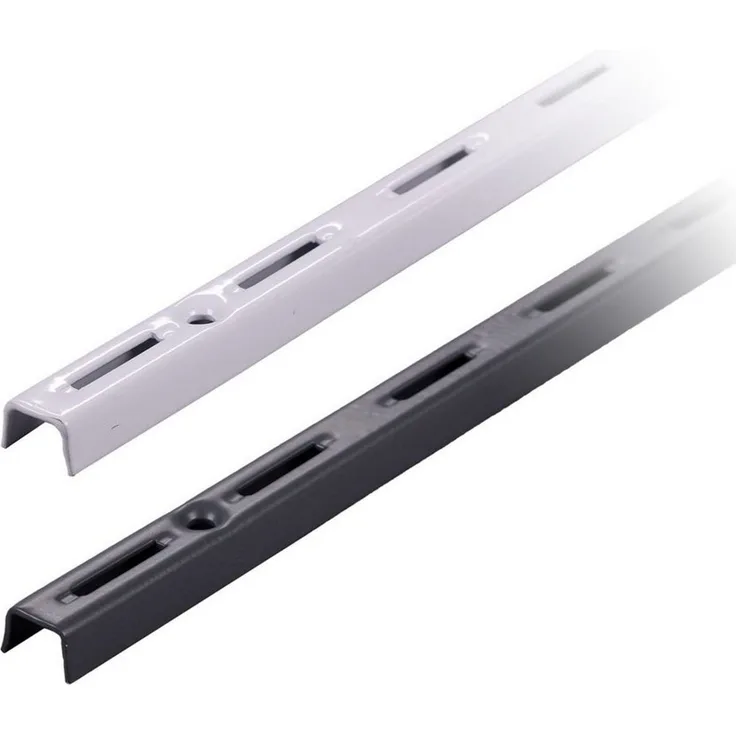 BOOMET Wandregalhalter Wandschienen für Regalsystem 1-reihig, 2-tlg, Weiß 50cm Regalschienen Wandregal Schiene