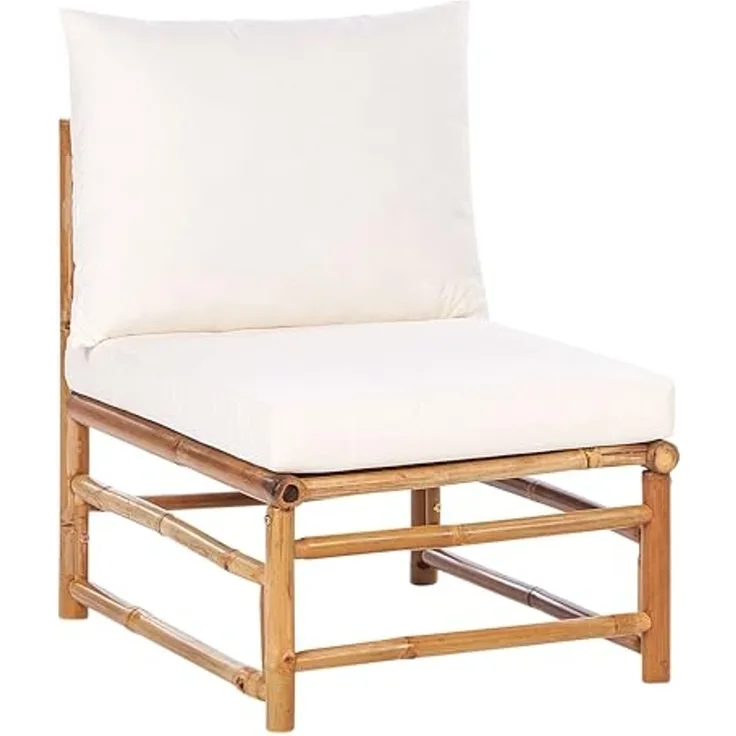 Garten-Eckmodul 1 Sitzfläche CERRETO Bambusholz Cremeweiß