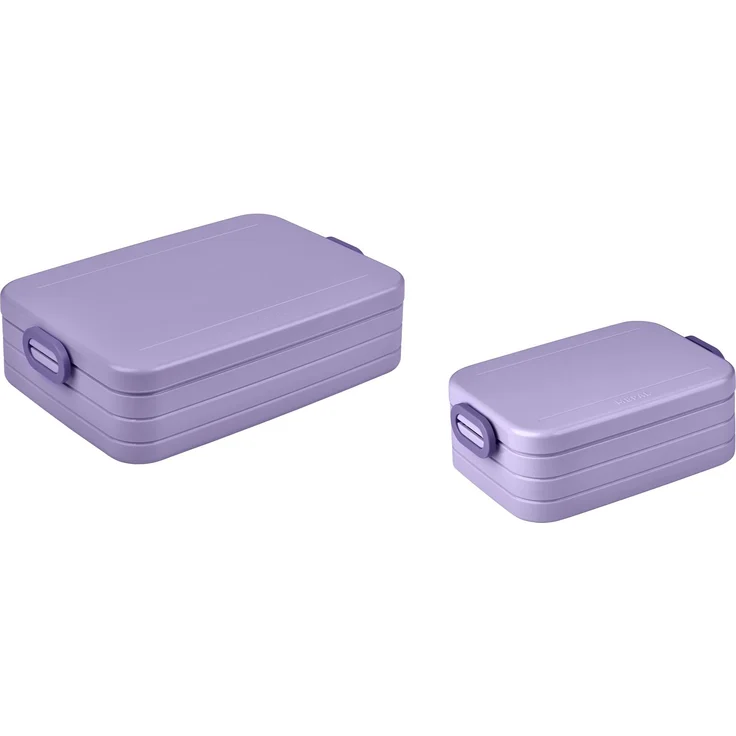Mepal | Take a Break Duo Pack | Brotdose To Go | Lunchboxen für 2 bis 4 Sandwiches oder 4 bis 8 Brotscheiben | ideal für Meal Prep | Essenbox mit Unterteilung | Vivid lilac – Bild 1