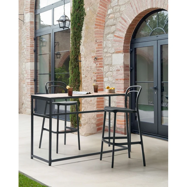 Garten-Barhocker 2er Set PORANO Schwarz – Bild 3