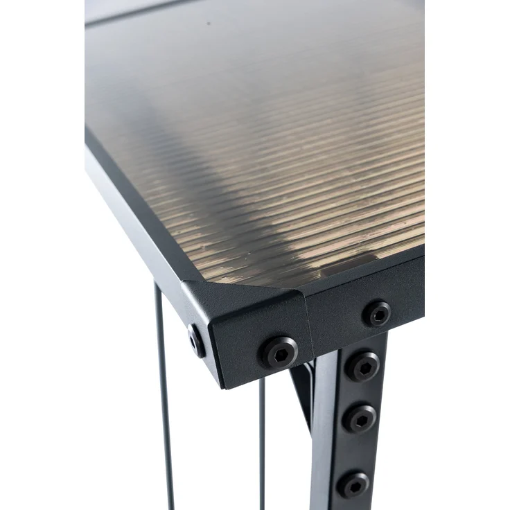 DELUKE® Kaminholzregal aussen mit Abdeckung HEOD - für Feuerholz Brennholzregal aussen Kaminholzunterstand Kaminholzständer draussen Feuerholzregal aussen, 70x165x165, Aluminium, Ohne Plane – Bild 5
