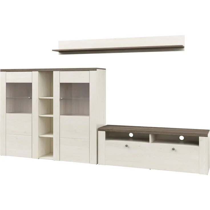 Home affaire Wohnzimmer-Set Larona, Wohnwand, Set 3 teilig, (3-St), bestehend aus 1 TV-Board, 1 Highboard,1 Wandregal