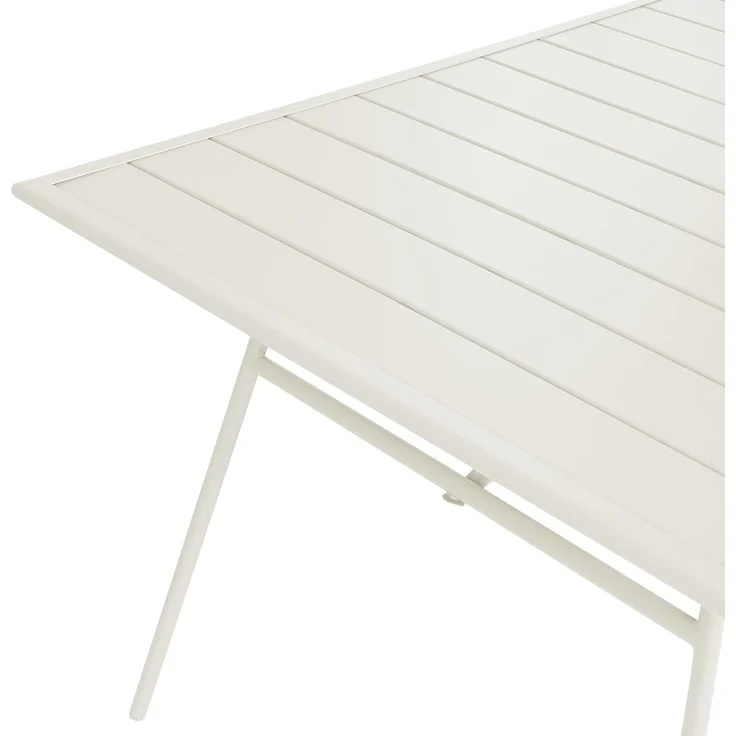Gartentisch TERENZO 160 cm 90 cm Metall Hellbeige – Bild 5