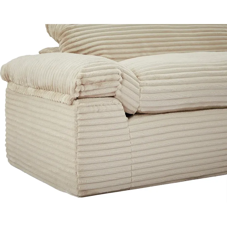 Vente-unique - SOBOSA Sofa Samt Beige - B 106 cm x H 79 cm x L 306 cm – Bild 5