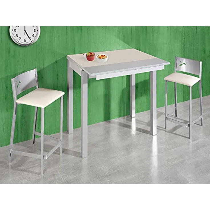 ASTIMESA Zwei Hocker für die Küche, 60 cm, Kunstleder, Beige – Bild 2