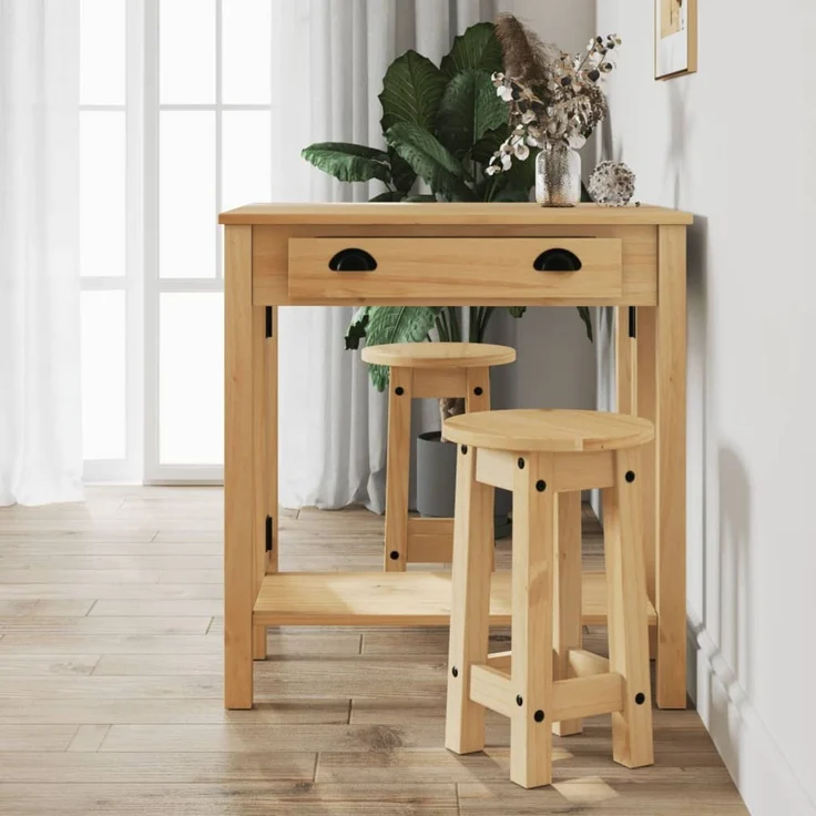 vidaXL 3-tlg. Bar-Set Massivholz Kiefer 4005696 – Bild 3