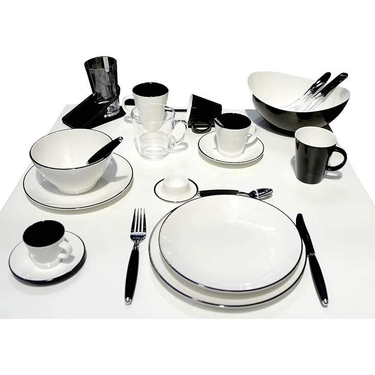 Gimex Geschirrset Melamin Linea Black 16-tlg.